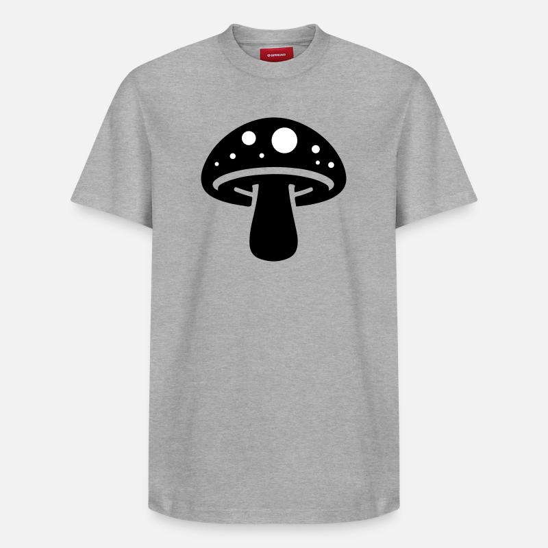 Icône de champignon - T-shirt unisexe décontracté en coton Supima – de SPREAD - gris chiné