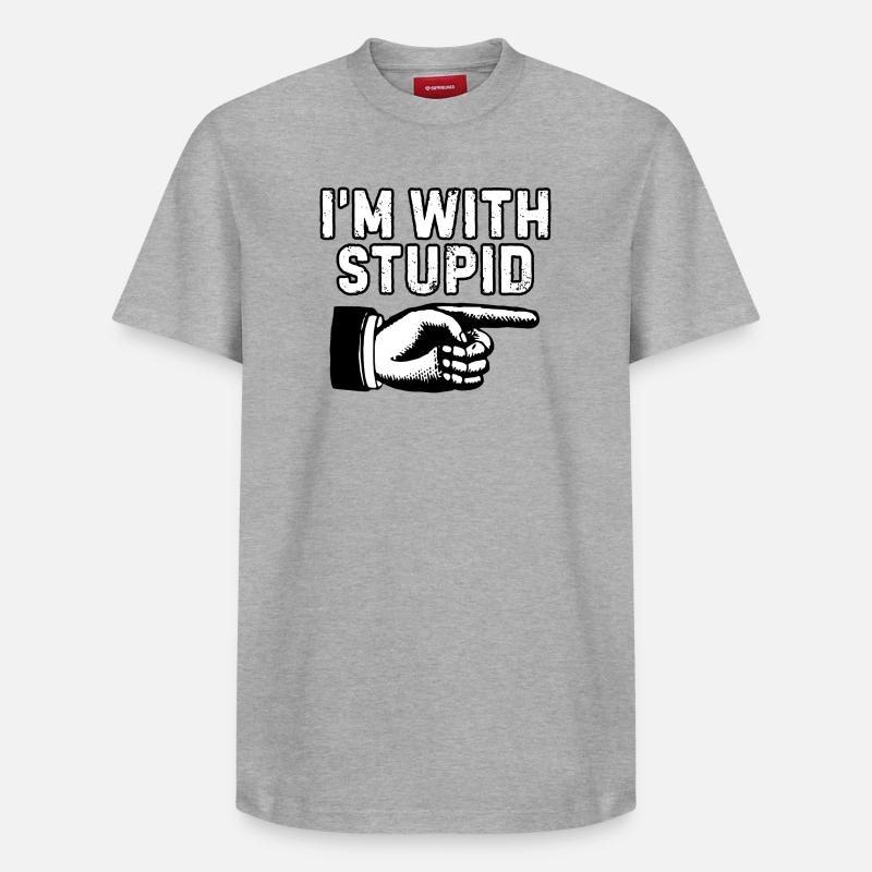 Ich bin mit dummem Zeigefinger - Relaxed Unisex Supima Cotton T-Shirt – von SPREAD - Grau meliert