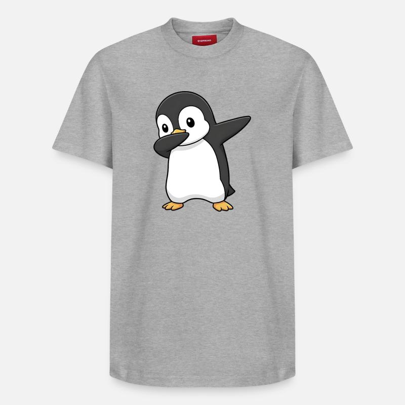 Dabbing Pingouin - T-shirt unisexe décontracté en coton Supima – de SPREAD - gris chiné