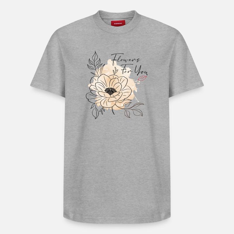 Des fleurs pour vous - T-shirt unisexe décontracté en coton Supima – de SPREAD - gris chiné