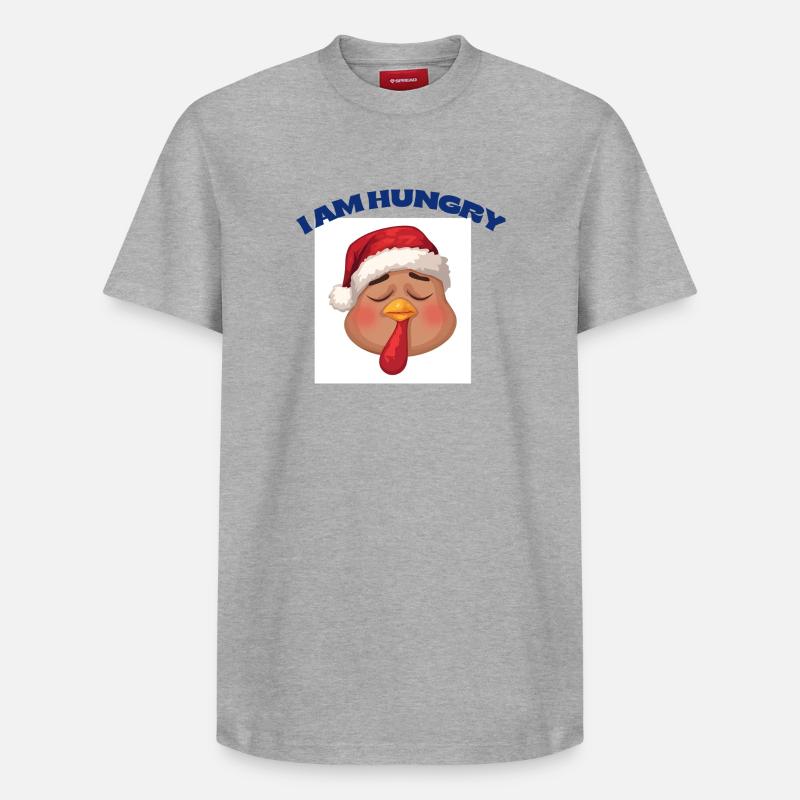 Dinde affamee Noël cartoon - T-shirt unisexe décontracté en coton Supima – de SPREAD - gris chiné