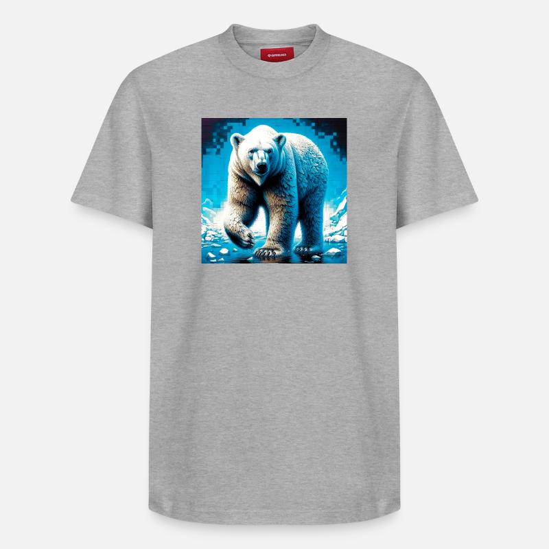 ours blanc - T-shirt unisexe décontracté en coton Supima – de SPREAD - gris chiné