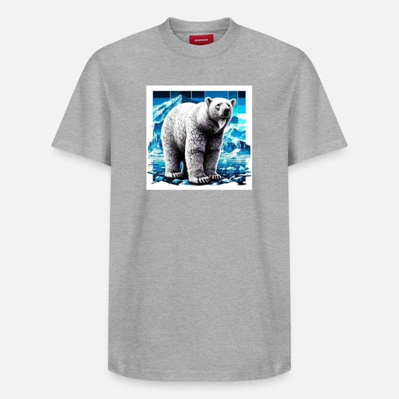 ours blanc - T-shirt unisexe décontracté en coton Supima – de SPREAD - gris chiné