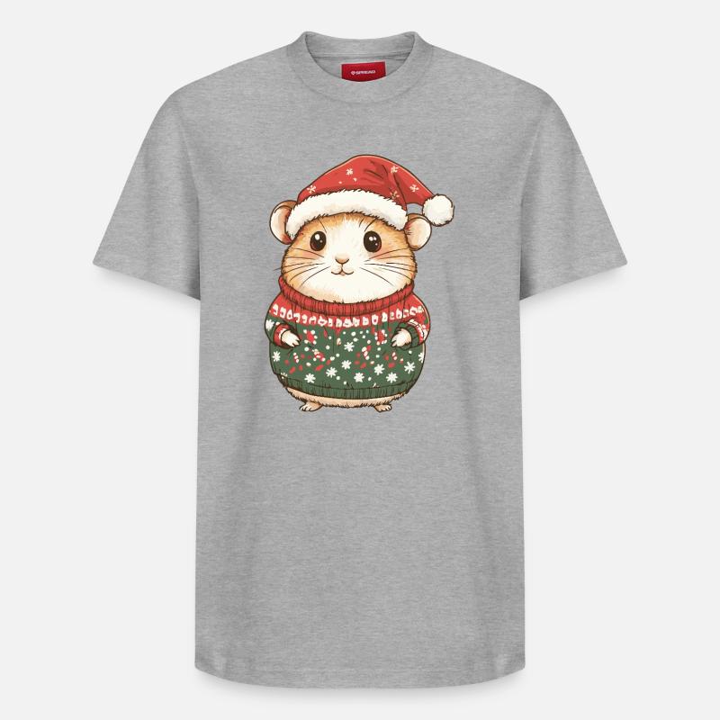 Noël hamster - T-shirt unisexe décontracté en coton Supima – de SPREAD - gris chiné