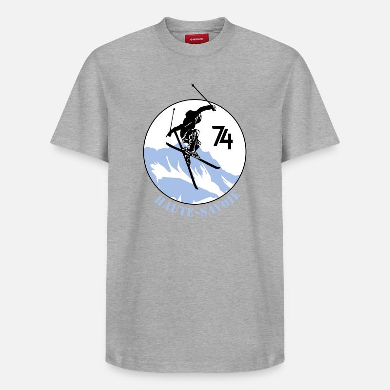 Design Haute-Savoie 74 - T-shirt unisexe décontracté en coton Supima – de SPREAD - gris chiné