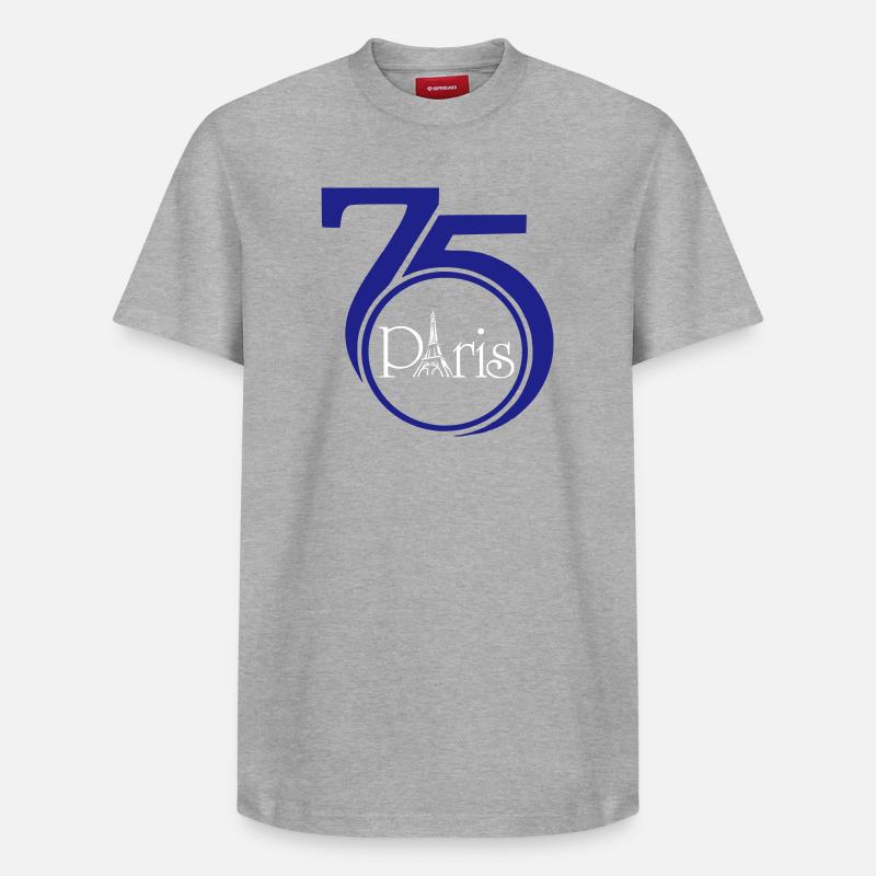 75 Paris - T-shirt unisexe décontracté en coton Supima – de SPREAD - gris chiné