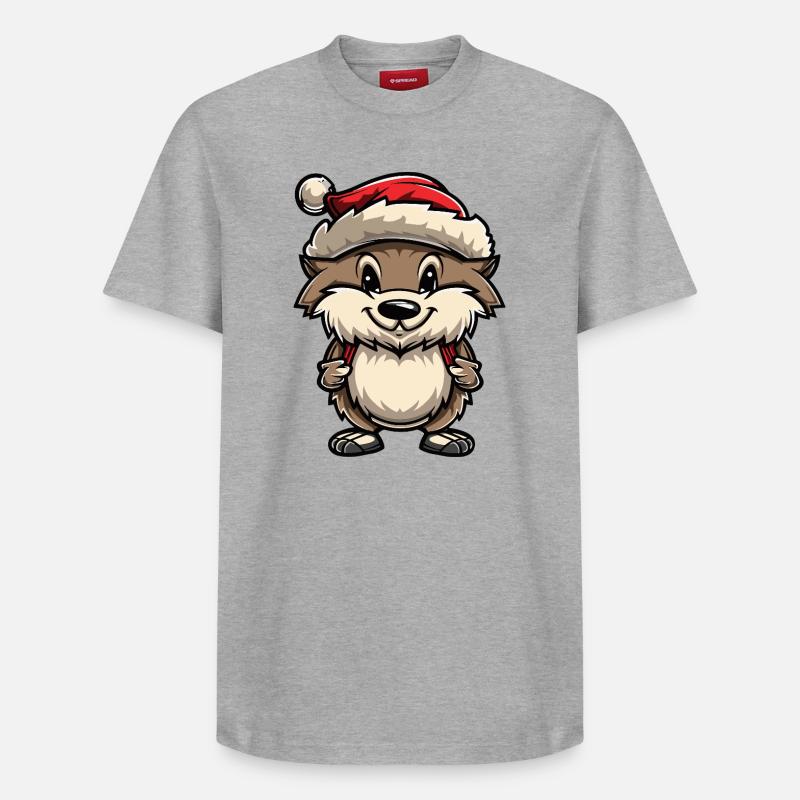 Noël hérisson - T-shirt unisexe décontracté en coton Supima – de SPREAD - gris chiné
