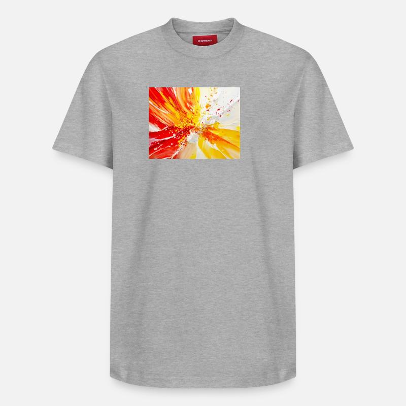 Fleur à l’huile - T-shirt unisexe décontracté en coton Supima – de SPREAD - gris chiné