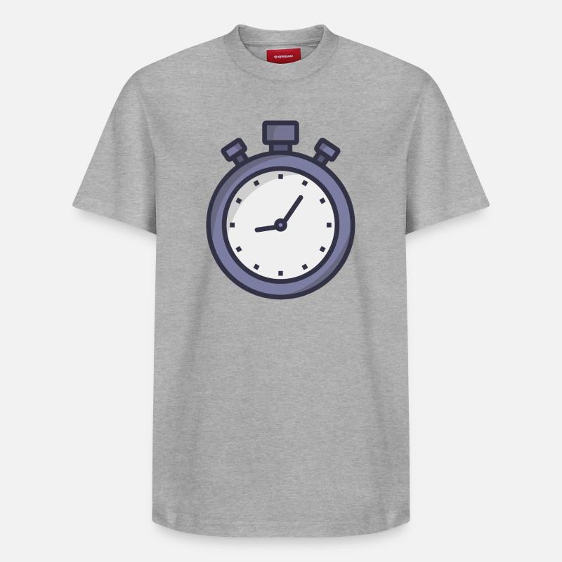 Chronomètre - T-shirt unisexe décontracté en coton Supima – de SPREAD - gris chiné