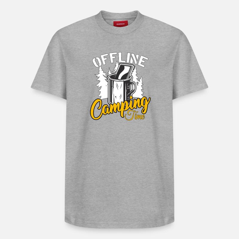 Camping - T-shirt unisexe décontracté en coton Supima – de SPREAD - gris chiné