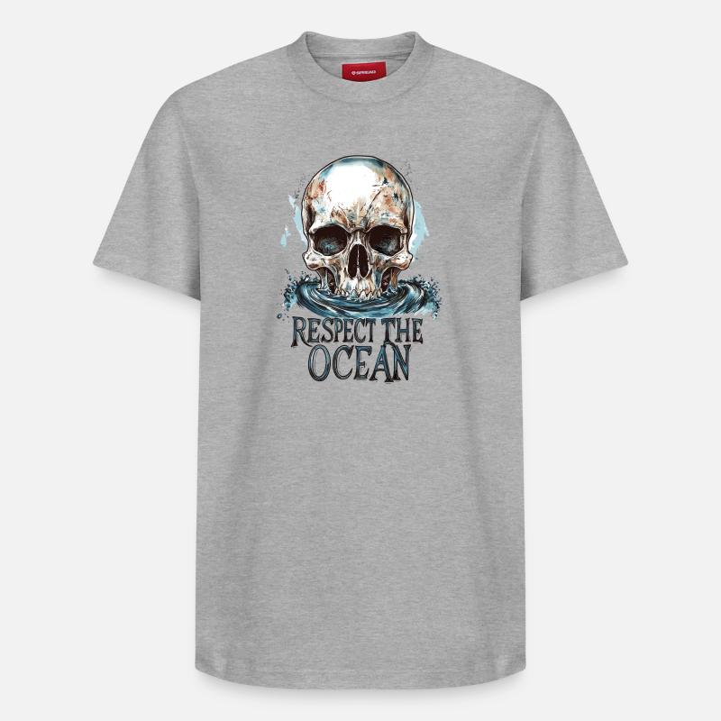 Diver Ocean Respect Dive - Relaxed Unisex Supima Cotton T-Shirt – von SPREAD - Grau meliert