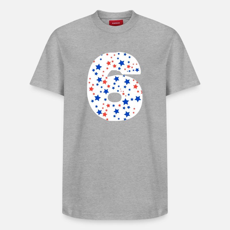 Nummer 6 - Relaxed Unisex Supima Cotton T-Shirt – von SPREAD - Grau meliert