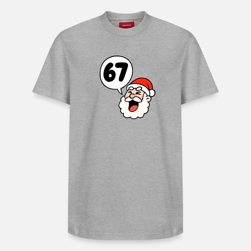 Le Père Noël crie 67 ! - T-shirt unisexe décontracté en coton Supima – de SPREAD - gris chiné
