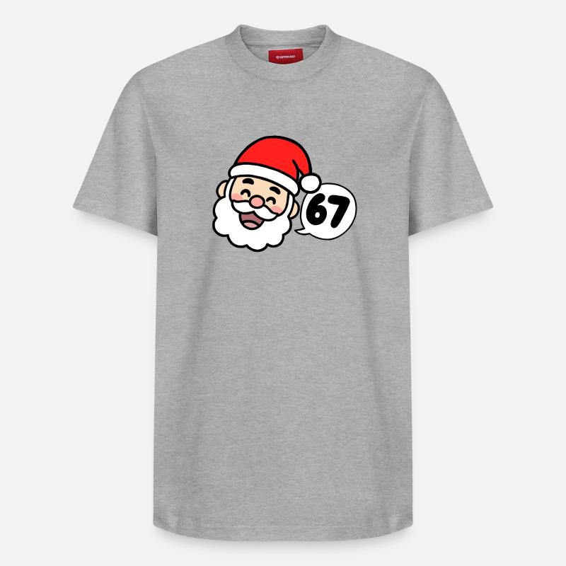 Le Père Noël dit 67 - T-shirt unisexe décontracté en coton Supima – de SPREAD - gris chiné