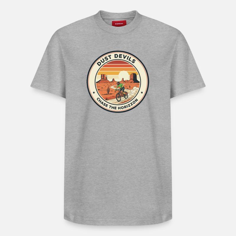 Dust Devils Desert Horizon MTB - Relaxed Unisex Supima Cotton T-Shirt – von SPREAD - Grau meliert