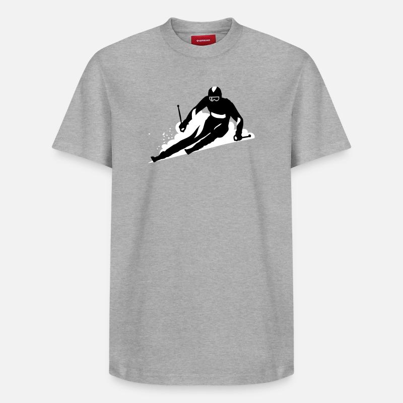 Ski - T-shirt unisexe décontracté en coton Supima – de SPREAD - gris chiné