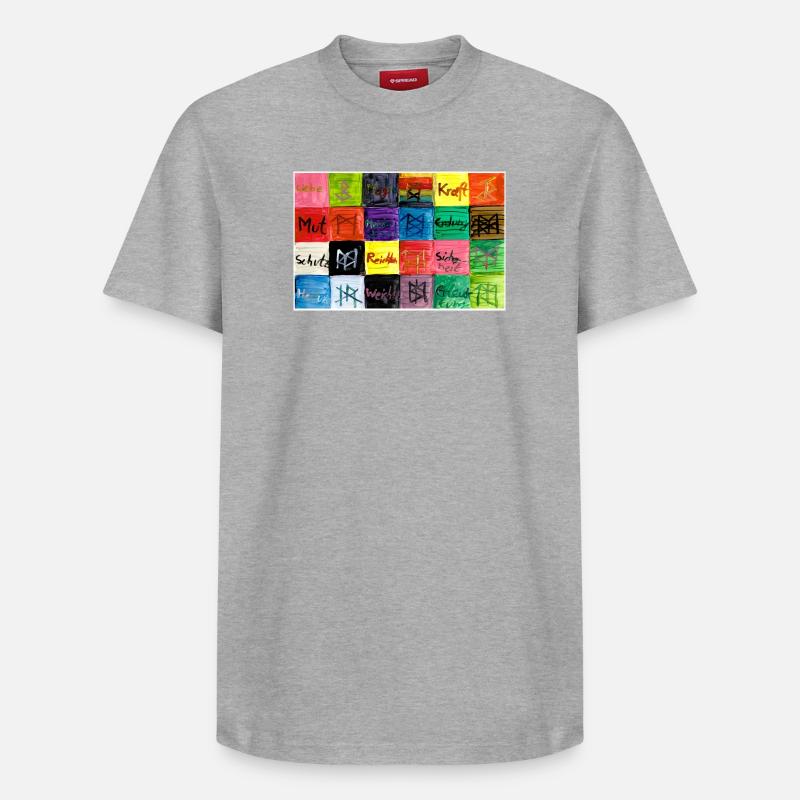 Runensegen_A5 - T-shirt unisexe décontracté en coton Supima – de SPREAD - gris chiné