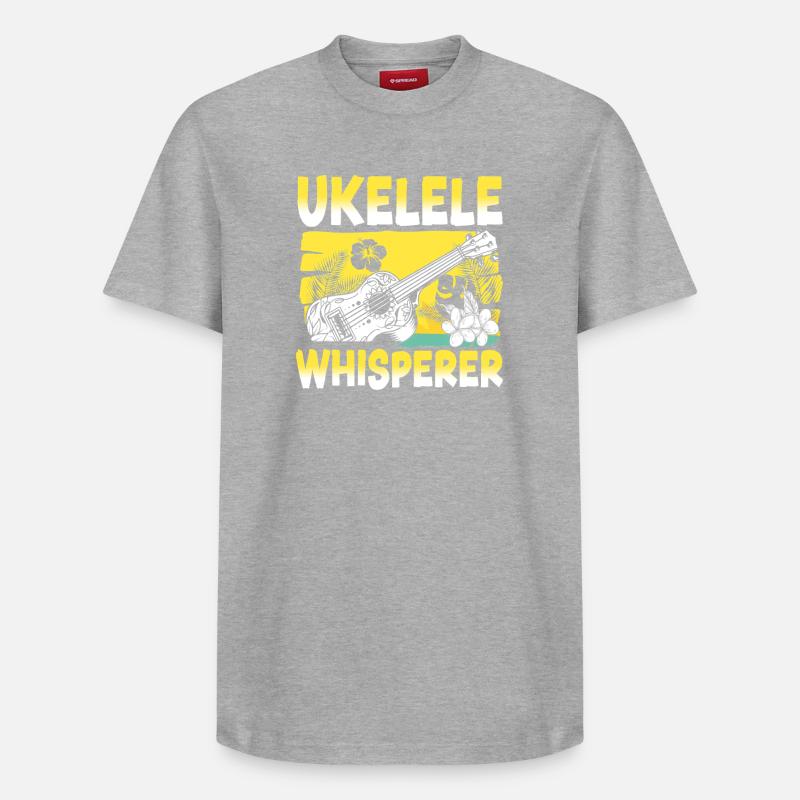 Ukulélé hawaïen ukélé ukulélé - T-shirt unisexe décontracté en coton Supima – de SPREAD - gris chiné