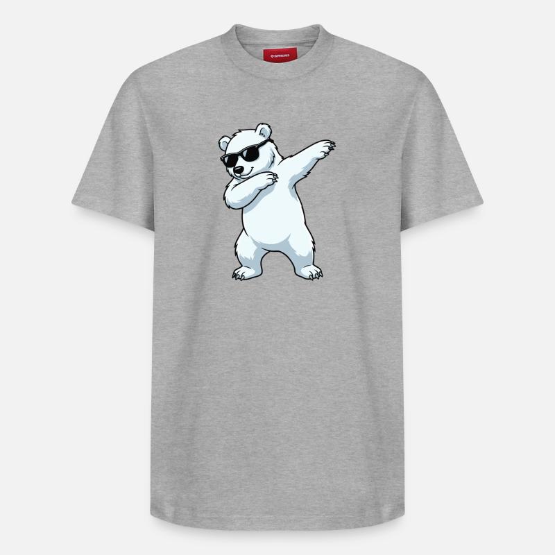 Dab Eisbär Cartoon - Relaxed Unisex Supima Cotton T-Shirt – von SPREAD - Grau meliert