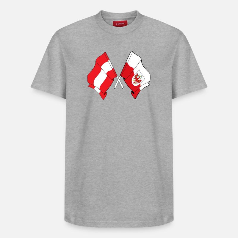 Drapeau de l’Autriche-Tyrol franchi - T-shirt unisexe décontracté en coton Supima – de SPREAD - gris chiné
