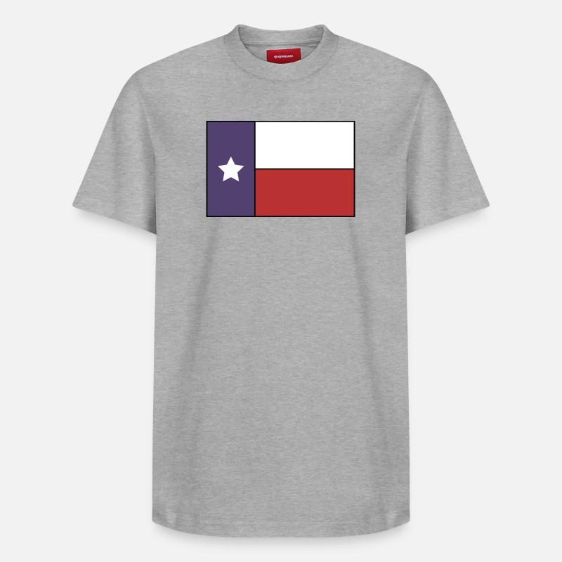 Drapeau du Texas - T-shirt unisexe décontracté en coton Supima – de SPREAD - gris chiné