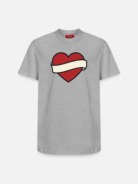 Tattoo Heart Banner Scroll Vector - Relaxed Unisex Supima Cotton T-Shirt – by SPREAD - heather grey