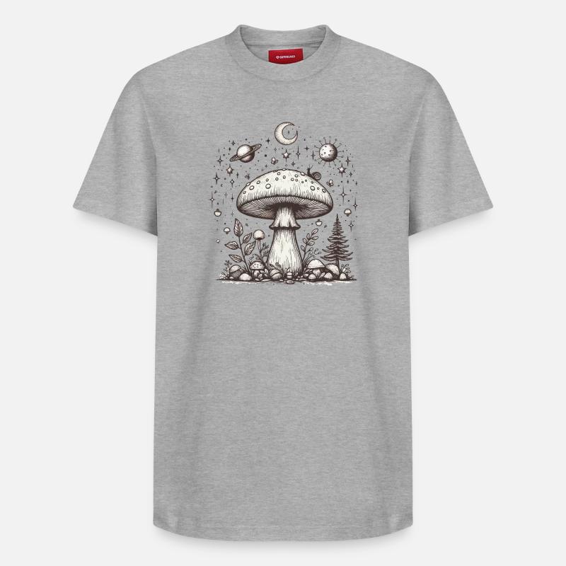Toadstool Mushroom Psilo - Relaxed Unisex Supima Cotton T-Shirt – by SPREAD - heather grey