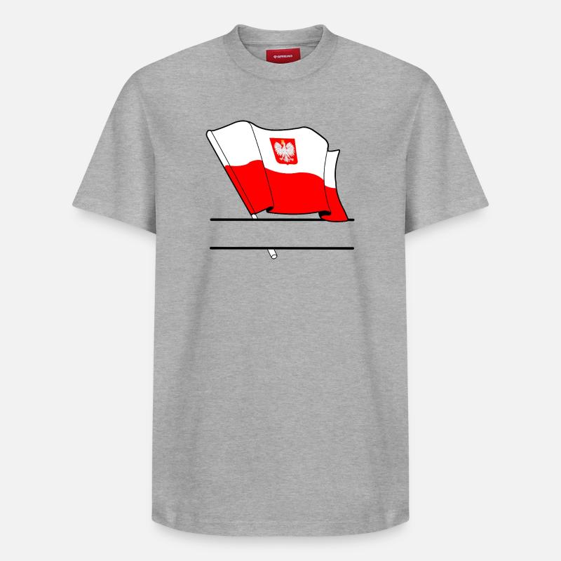 Drapeau polonais – Espace de nom - T-shirt unisexe décontracté en coton Supima – de SPREAD - gris chiné