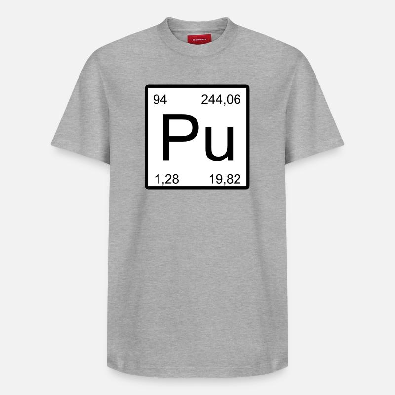 Pu Plutonium Element Design - Relaxed Unisex Supima Cotton T-Shirt – von SPREAD - Grau meliert