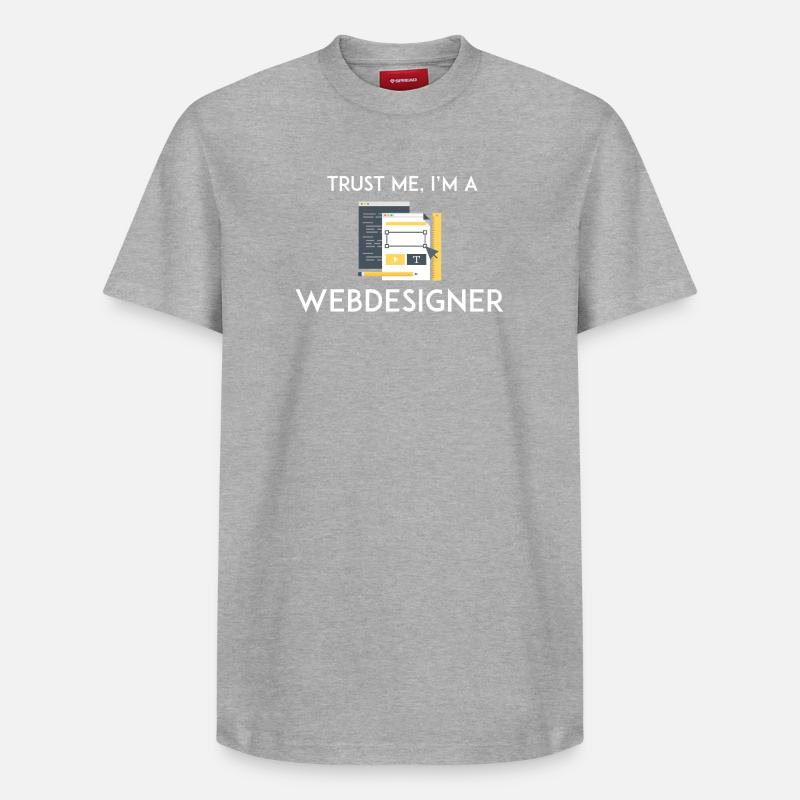 Vertrau mir, ich bin Webdesigner - Relaxed Unisex Supima Cotton T-Shirt – von SPREAD - Grau meliert