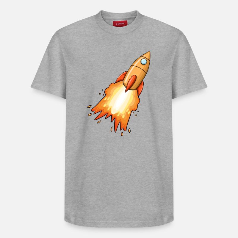 Fusée - T-shirt unisexe décontracté en coton Supima – de SPREAD - gris chiné