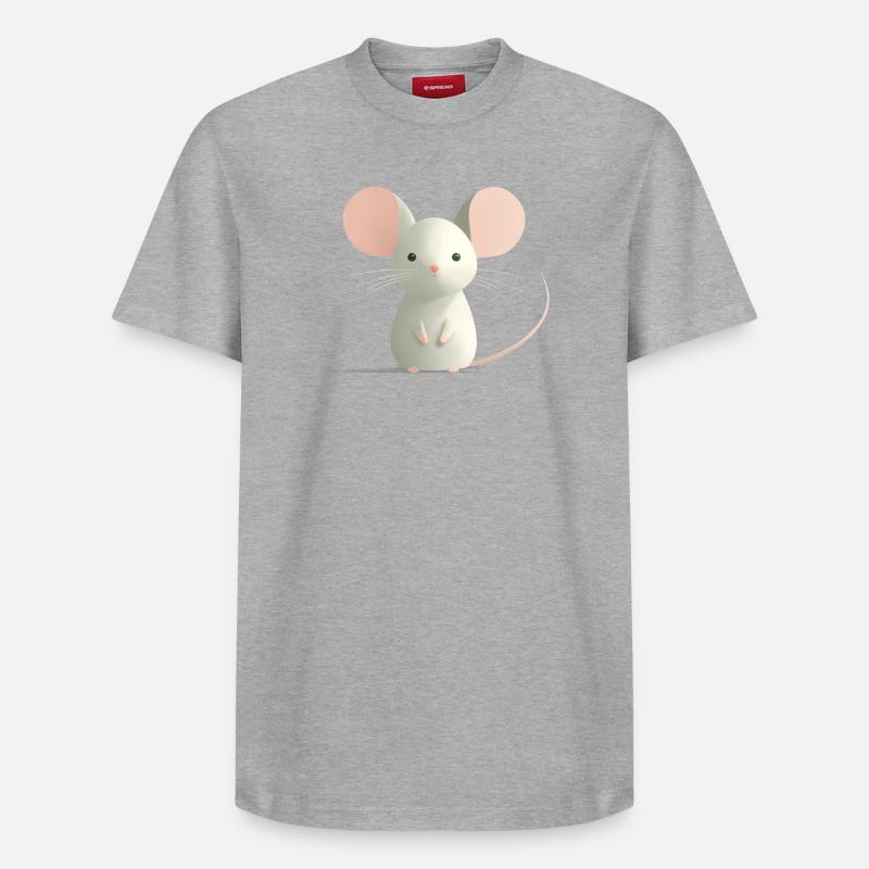 souris - T-shirt unisexe décontracté en coton Supima – de SPREAD - gris chiné