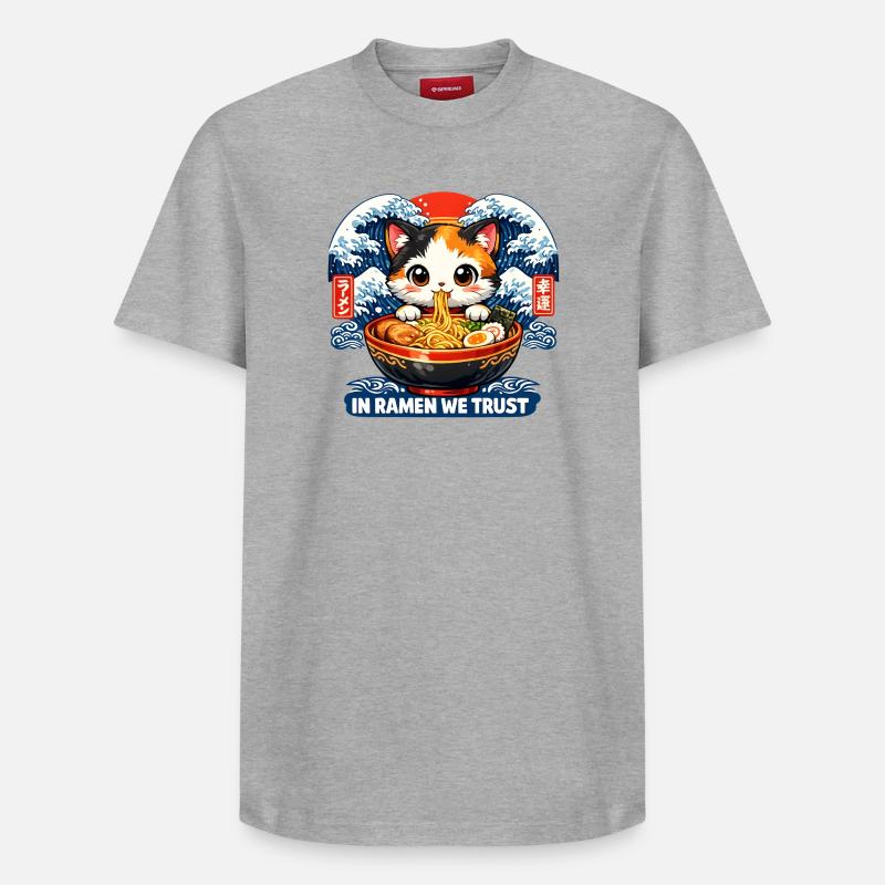 J’ai besoin de ramen - T-shirt unisexe décontracté en coton Supima – de SPREAD - gris chiné