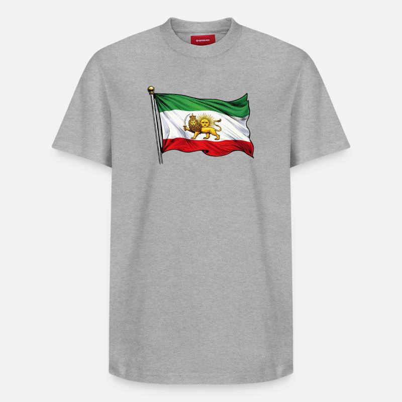 Drapeau perse - T-shirt unisexe décontracté en coton Supima – de SPREAD - gris chiné