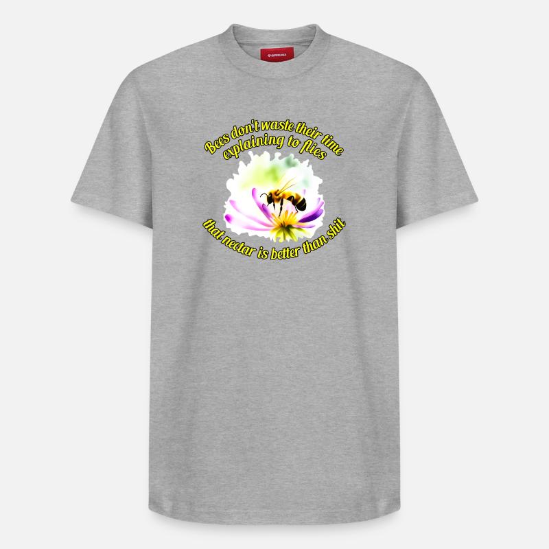 Abeilles et mouches - T-shirt unisexe décontracté en coton Supima – de SPREAD - gris chiné