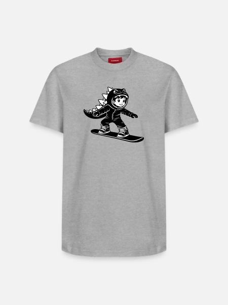 Snowboard Dragon Boy - Relaxed Unisex Supima Cotton T-Shirt – by SPREAD - heather grey