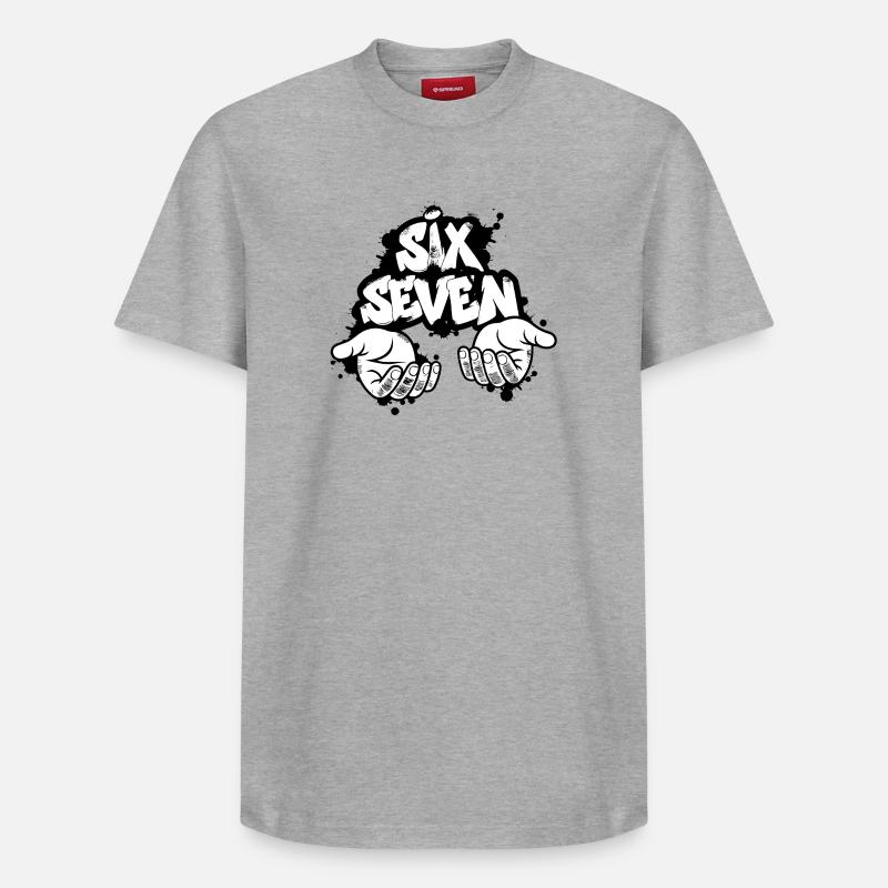Six Seven Graffiti - Relaxed Unisex Supima Cotton T-Shirt – von SPREAD - Grau meliert