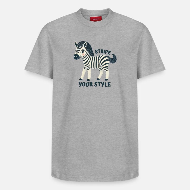 Zèbre élégant - T-shirt unisexe décontracté en coton Supima – de SPREAD - gris chiné