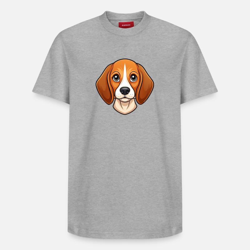 Beagle-Gesicht - Relaxed Unisex Supima Cotton T-Shirt – von SPREAD - Grau meliert