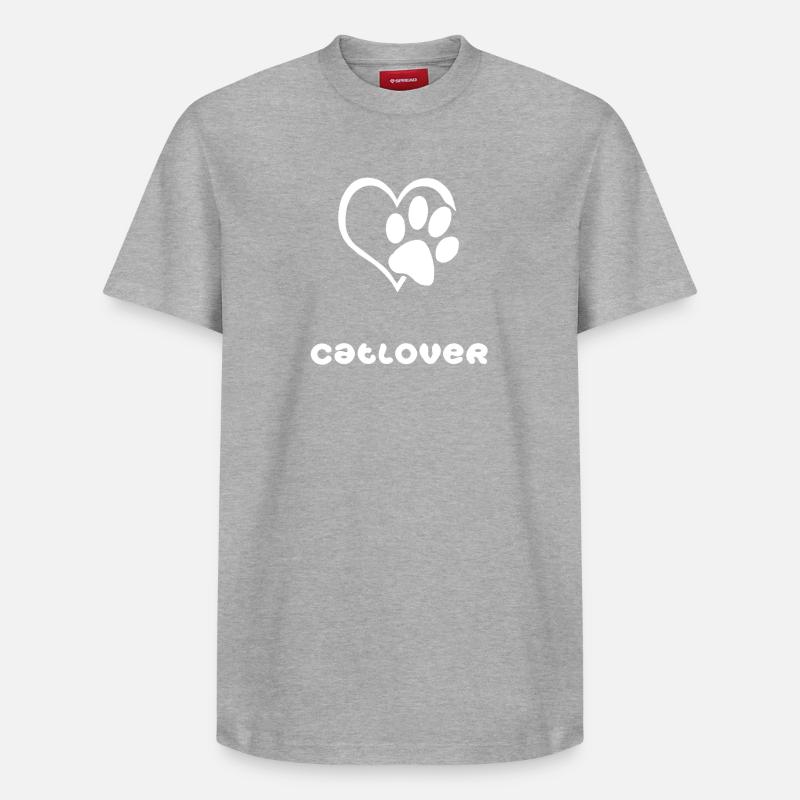 Blanc-catlover - T-shirt unisexe décontracté en coton Supima – de SPREAD - gris chiné