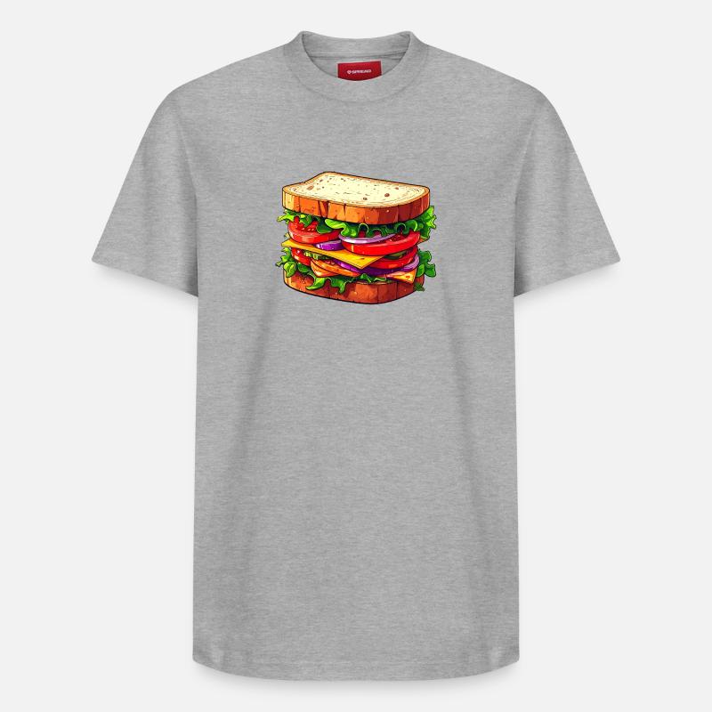 Sandwich - T-shirt unisexe décontracté en coton Supima – de SPREAD - gris chiné