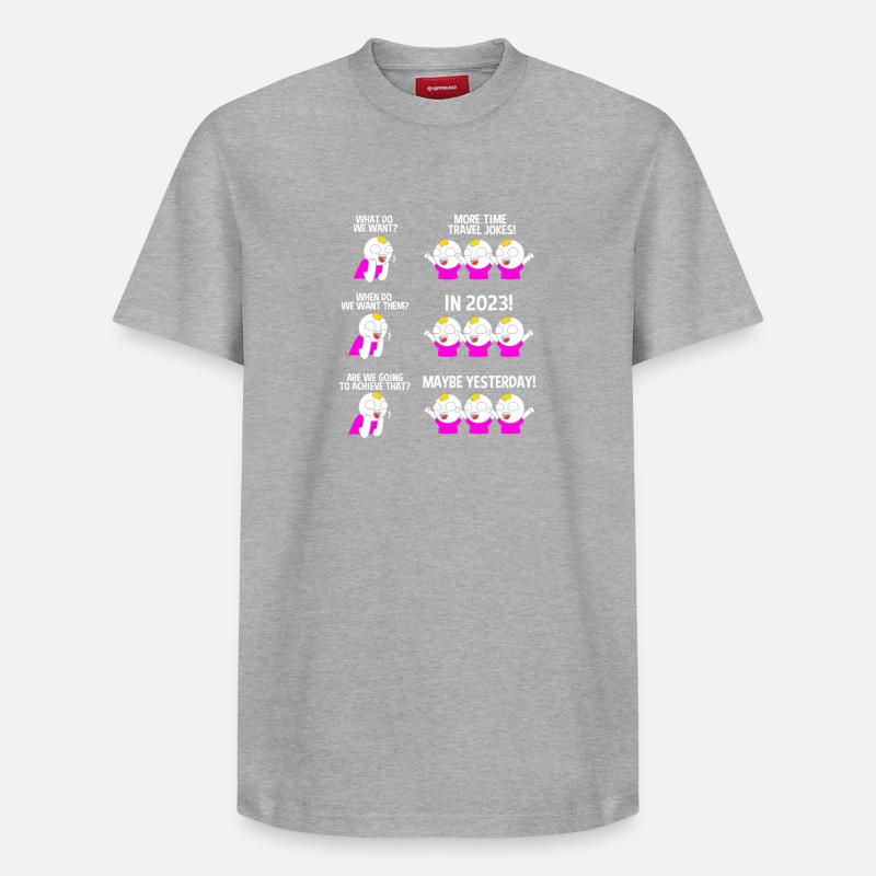 Voyage dans le temps - T-shirt unisexe décontracté en coton Supima – de SPREAD - gris chiné