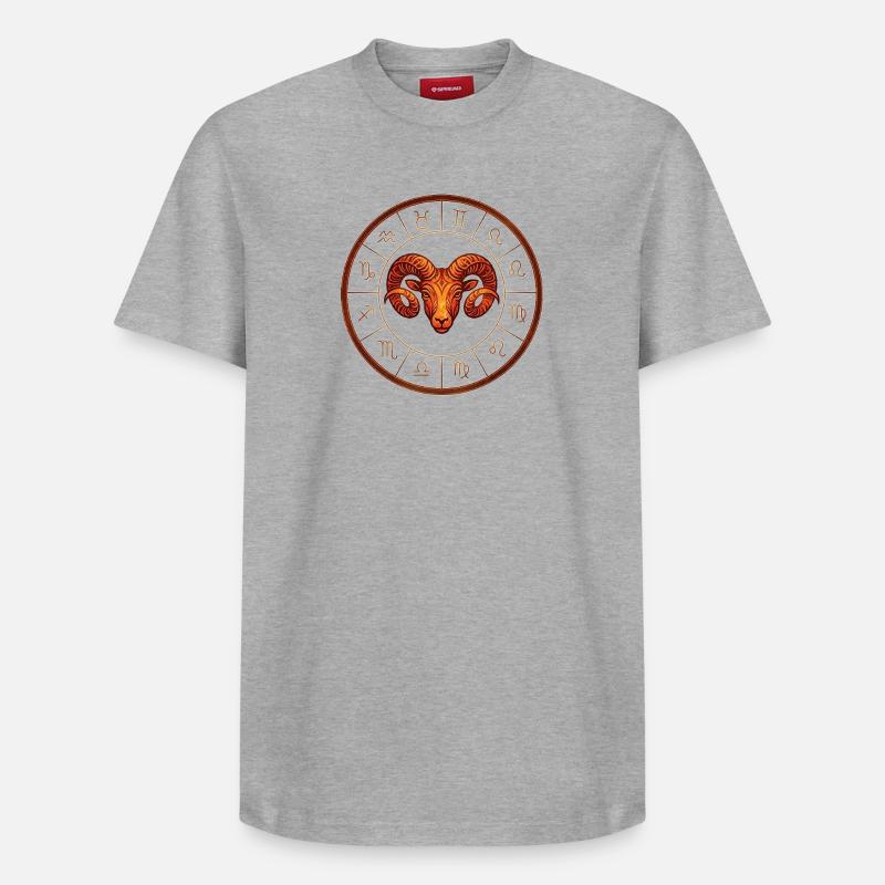 Bélier - T-shirt unisexe décontracté en coton Supima – de SPREAD - gris chiné