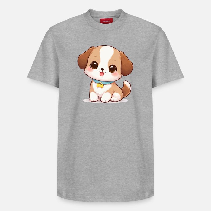 Dog Cute Comic - T-shirt unisexe décontracté en coton Supima – de SPREAD - gris chiné