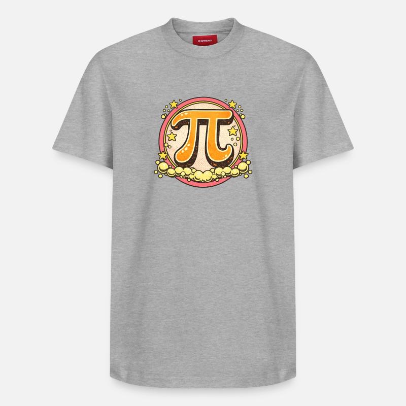 Pi Pop Retro-Abzeichen - Relaxed Unisex Supima Cotton T-Shirt – von SPREAD - Grau meliert