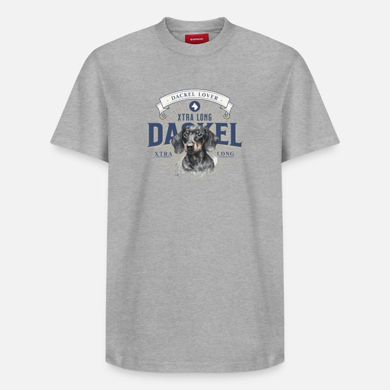 Amant teckel - T-shirt unisexe décontracté en coton Supima – de SPREAD - gris chiné