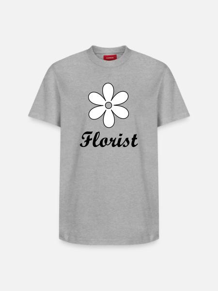 Artisan fleuriste logo floral épuré - T-shirt unisexe décontracté en coton Supima – de SPREAD - gris chiné