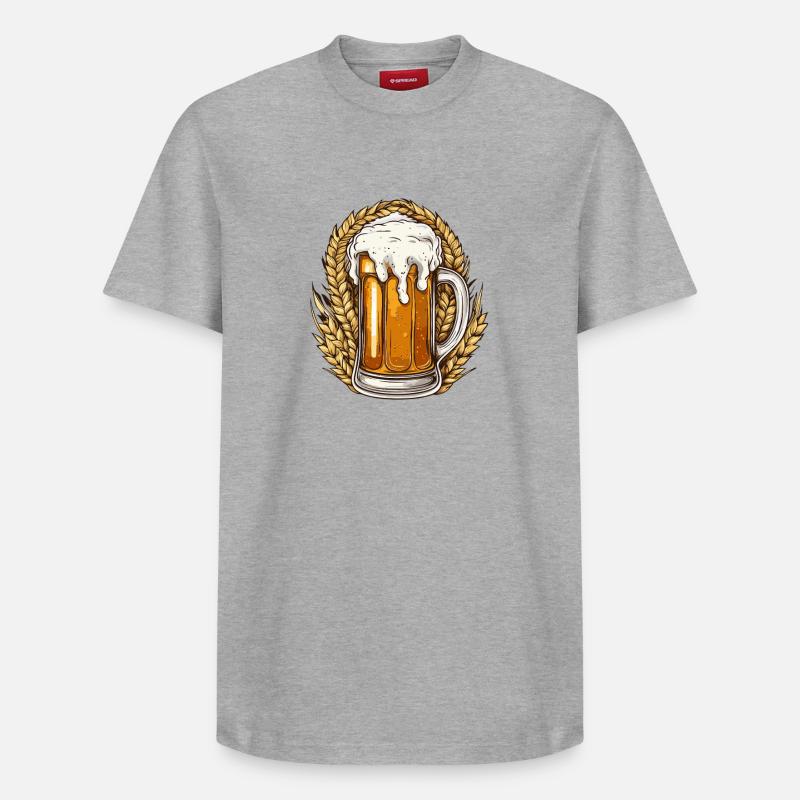 Bière, Chop de Bière, houblon - T-shirt unisexe décontracté en coton Supima – de SPREAD - gris chiné