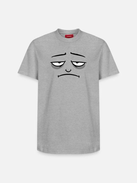 Grumpy sad disappointed face funny - Relaxed Unisex Supima Cotton T-Shirt – by SPREAD - heather grey