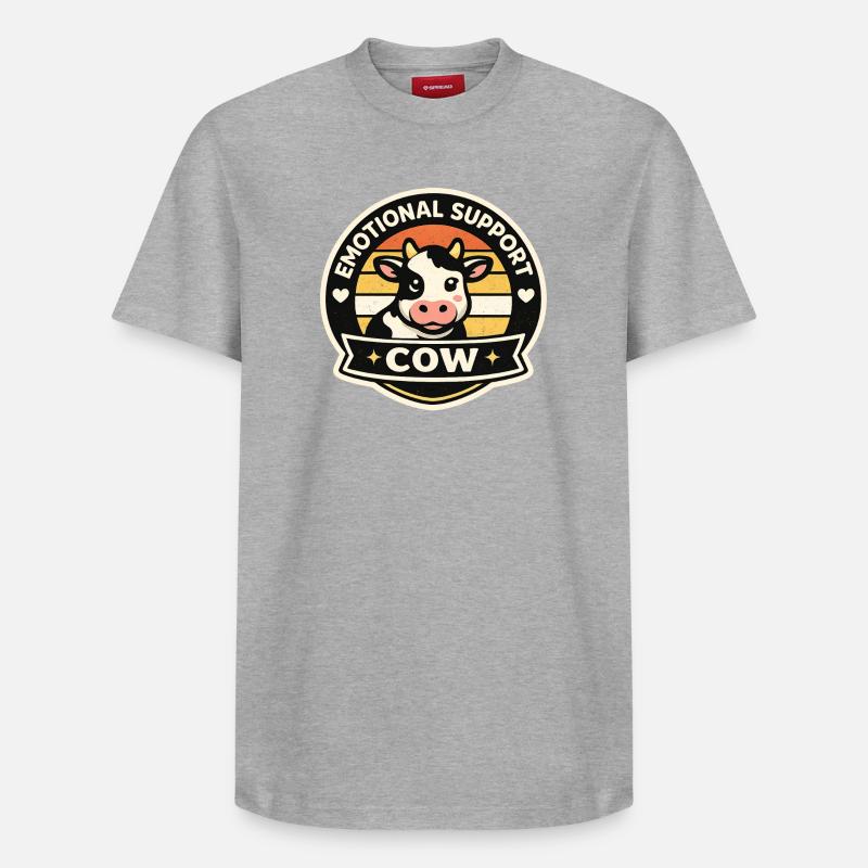 Vache chanceuse - T-shirt unisexe décontracté en coton Supima – de SPREAD - gris chiné